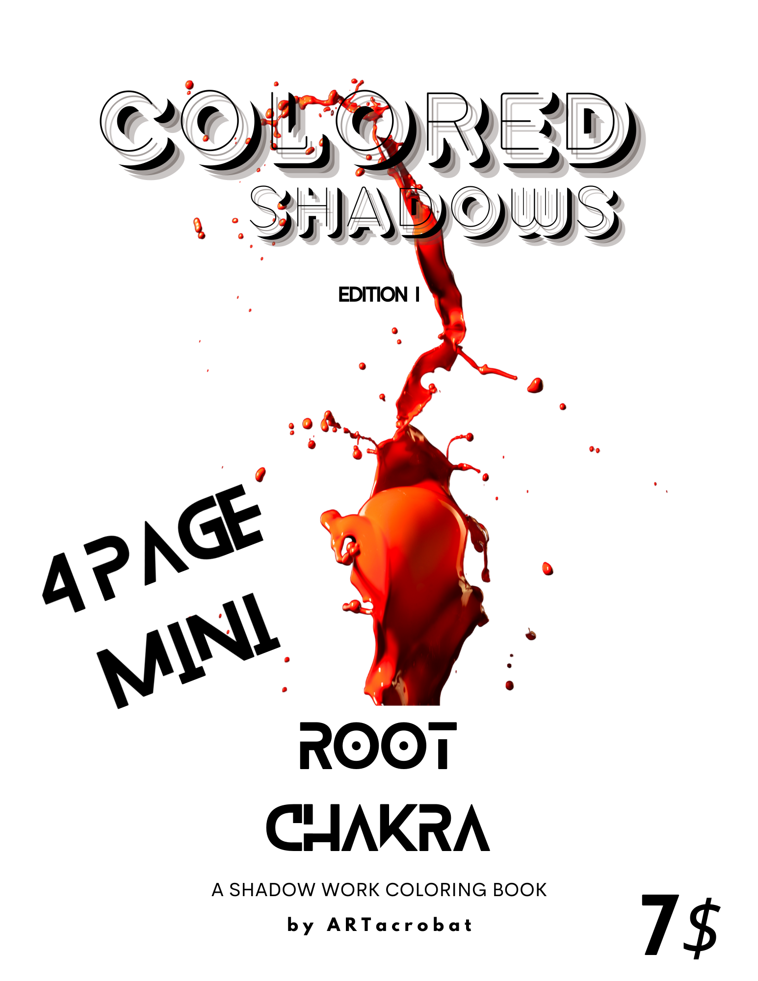COLORED SHADOWS | mini digital Adult Coloring Book | ROOT Chakra